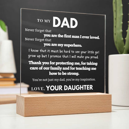 Gift for Dad - You Are My Superhero - Love, Your Daughter