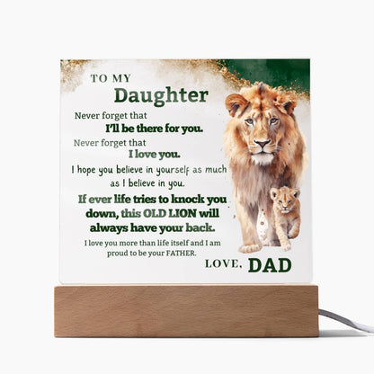 Daughter Gift from Dad - Proud of You Lion Plaque