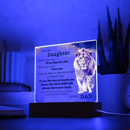 Daughter Gift from Dad - Proud of You Lion Plaque