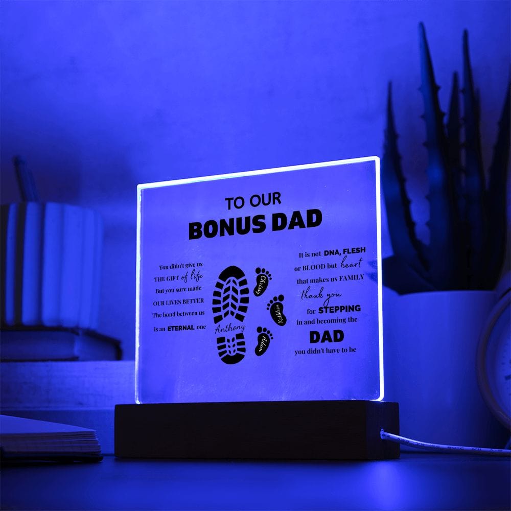 Father's Day Gift for Stepdad - Custom Footprint Acrylic Plaque