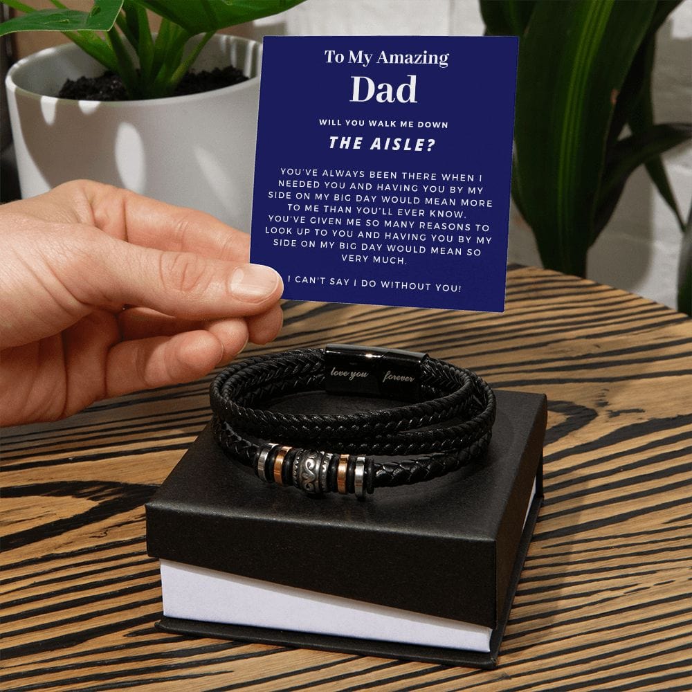 Walk Down the Aisle Gift for Dad | Men's Bracelet, Will You Give Me Away Proposal, Father of the Bride, Dad Will You Walk Me? Wedding n5