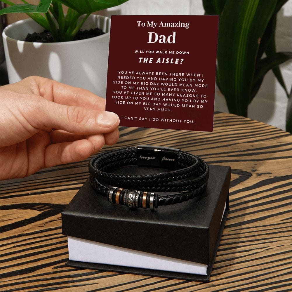 Walk Down the Aisle Gift for Dad | Men's Bracelet, Will You Give Me Away Proposal, Father of the Bride, Dad Will You Walk Me? Wedding n6