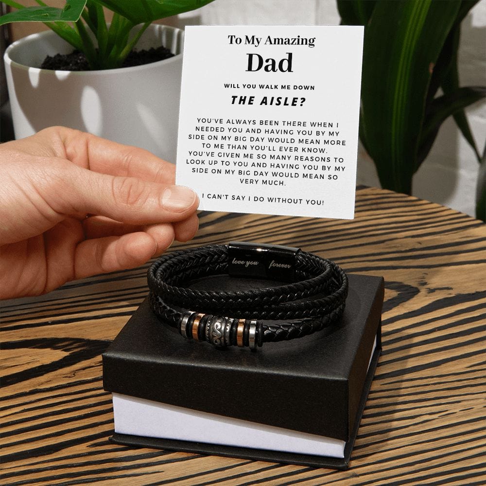 Walk Down the Aisle Gift for Dad | Men's Bracelet, Will You Give Me Away Proposal, Father of the Bride, Dad Will You Walk Me? Wedding n8