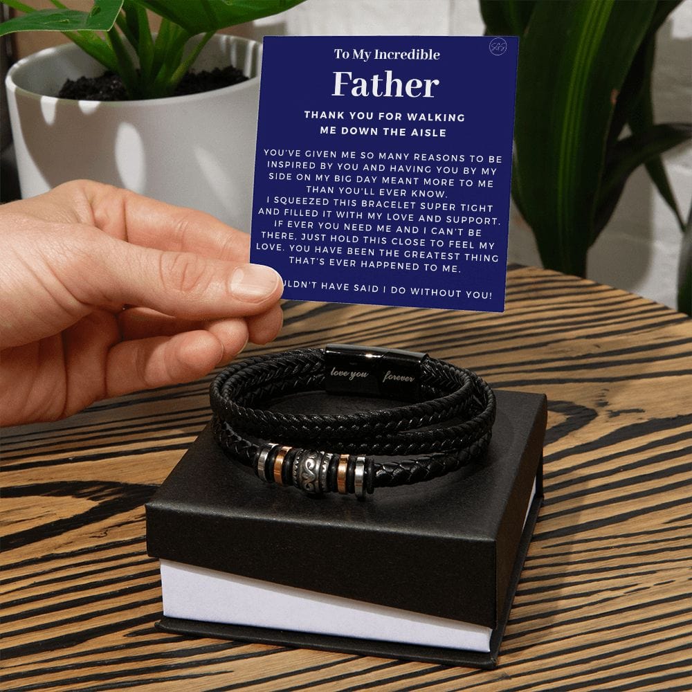 Father of the Bride Gift from Daughter | Gift from the Bride, Wedding Day Gift for Dad, Walk Down the Aisle, Thank You, Bracelet n1