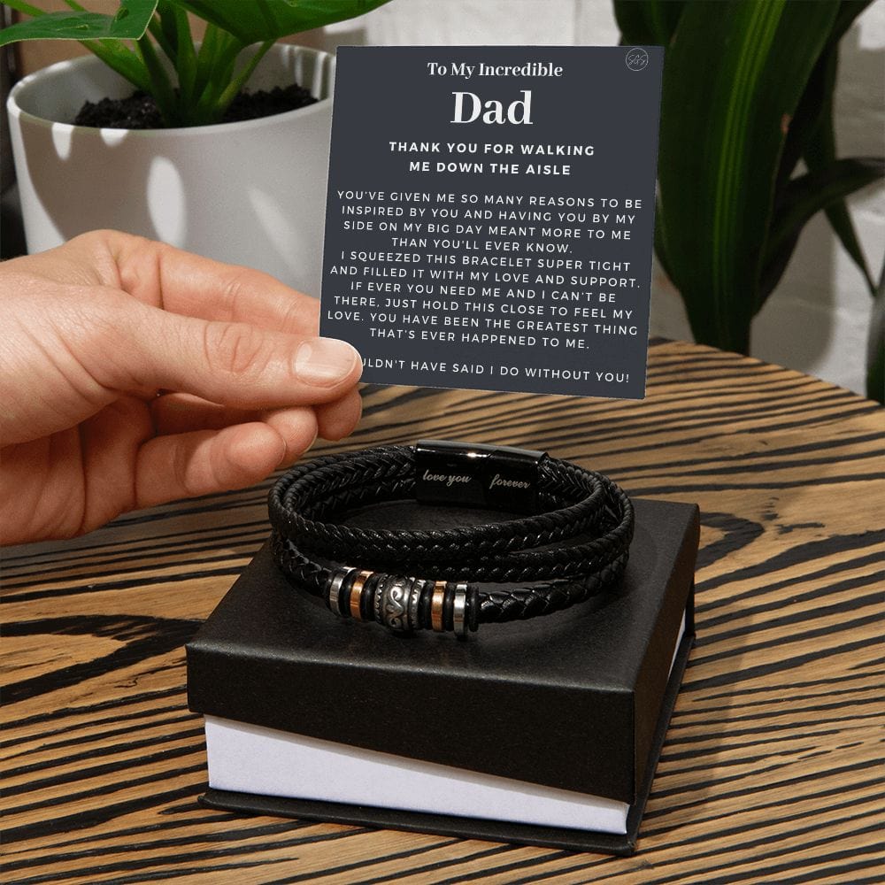 Father of the Bride Gift from Daughter | Gift from the Bride, Wedding Day Gift for Dad, Walk Down the Aisle, Thank You, Bracelet n6