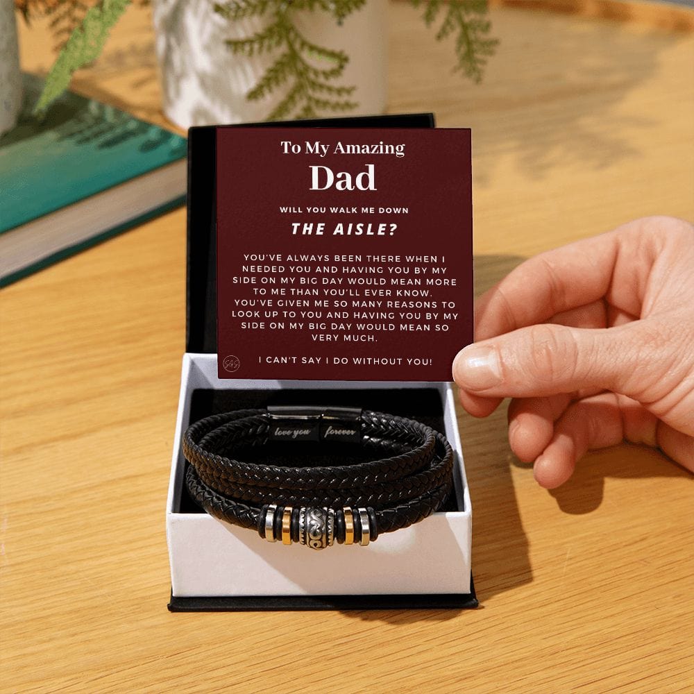 Walk Down the Aisle Gift for Dad | Men's Bracelet, Will You Give Me Away Proposal, Father of the Bride, Dad Will You Walk Me? Wedding n6