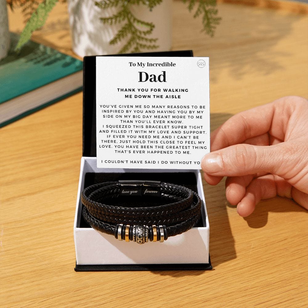 Father of the Bride Gift from Daughter | Gift from the Bride, Wedding Day Gift for Dad, Walk Down the Aisle, Thank You, Bracelet n7