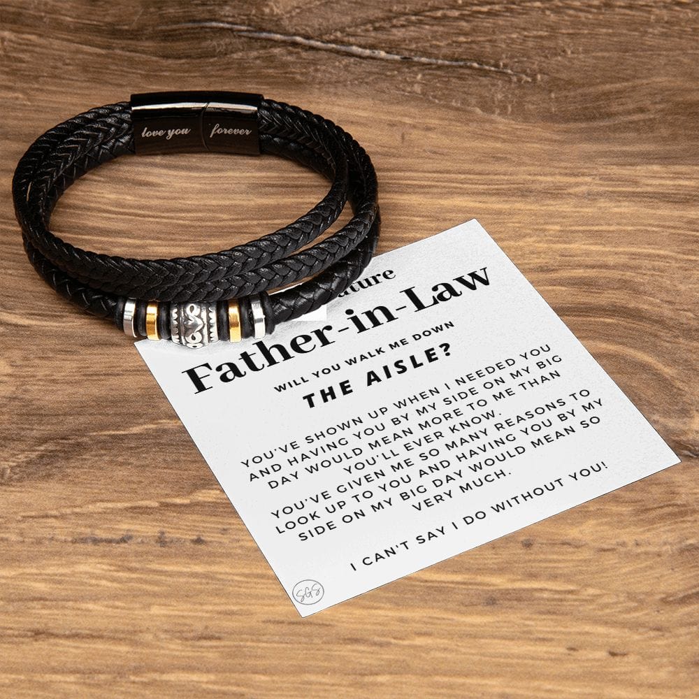 Walk Down the Aisle Gift for Father in Law | Men's Bracelet, Will You Give Me Away Proposal, Father of the Groom, Will You Walk Me? Wedding