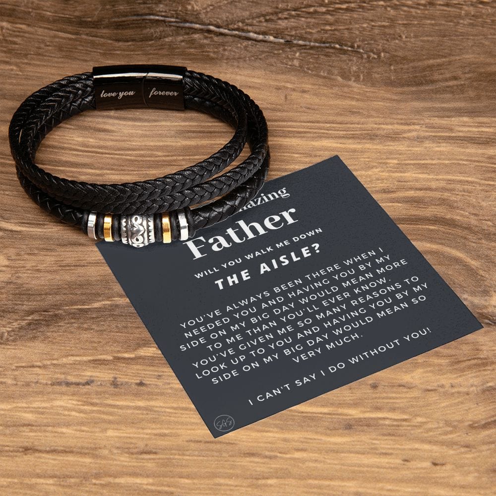 Walk Down the Aisle Gift for Dad | Men's Bracelet, Will You Give Me Away Proposal, Father of the Bride, Dad Will You Walk Me? Wedding n3