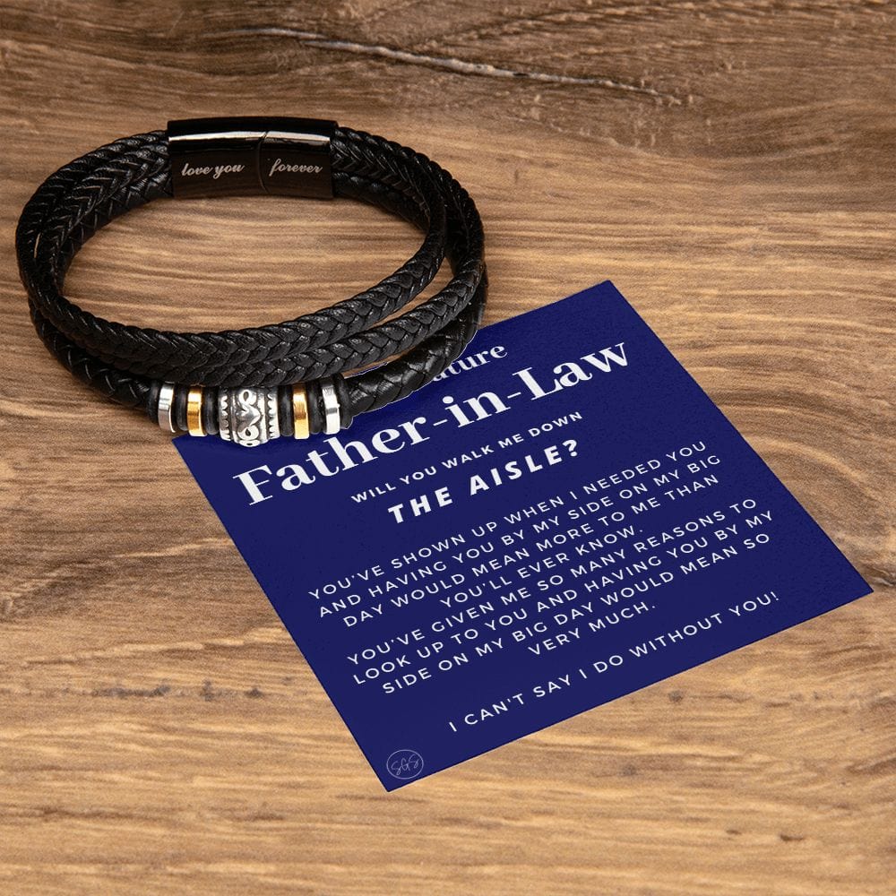 Walk Down the Aisle Gift for Father in Law | Men's Bracelet, Will You Give Me Away Proposal, Father of the Groom, Will You Walk Me? Wedding