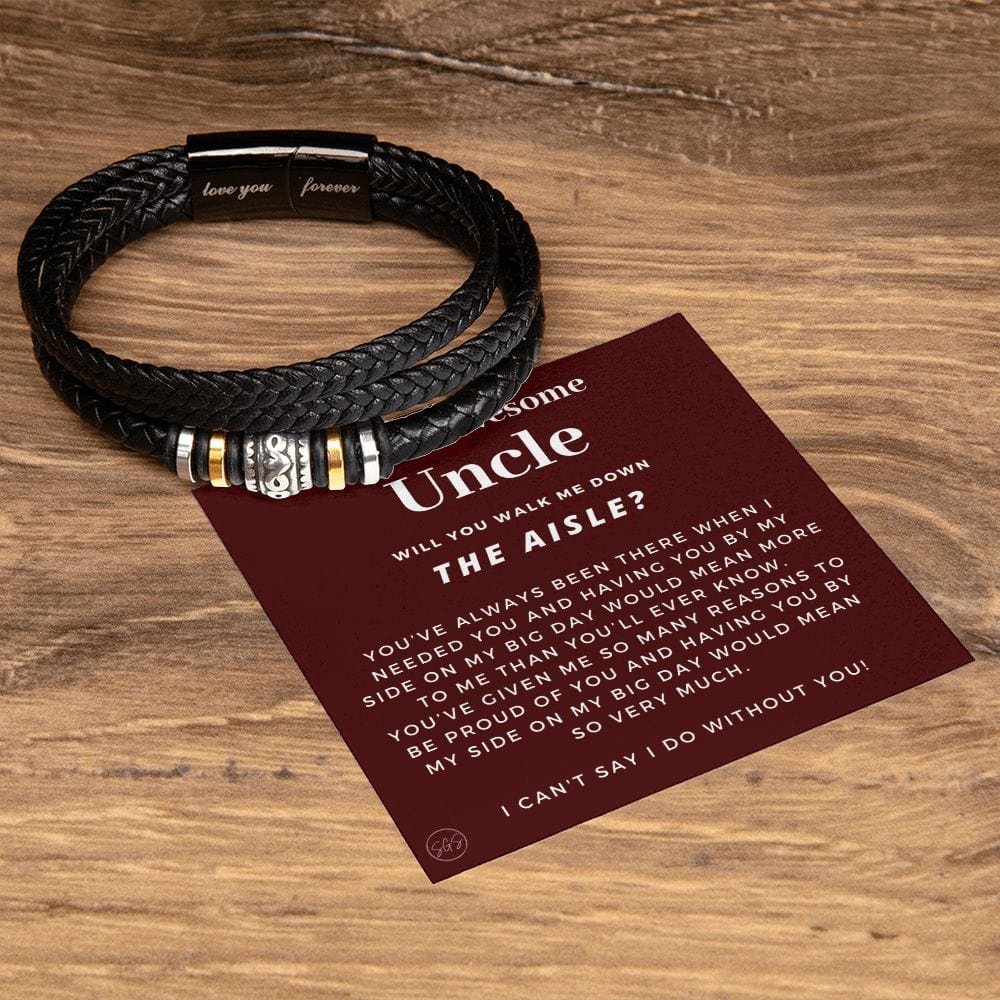 Walk Down the Aisle Gift for Uncle | Men's Bracelet, Will You Give Me Away Proposal, Uncle of the Bride, Will You Walk Me? Wedding n2