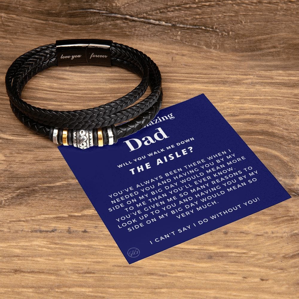 Walk Down the Aisle Gift for Dad | Men's Bracelet, Will You Give Me Away Proposal, Father of the Bride, Dad Will You Walk Me? Wedding n5