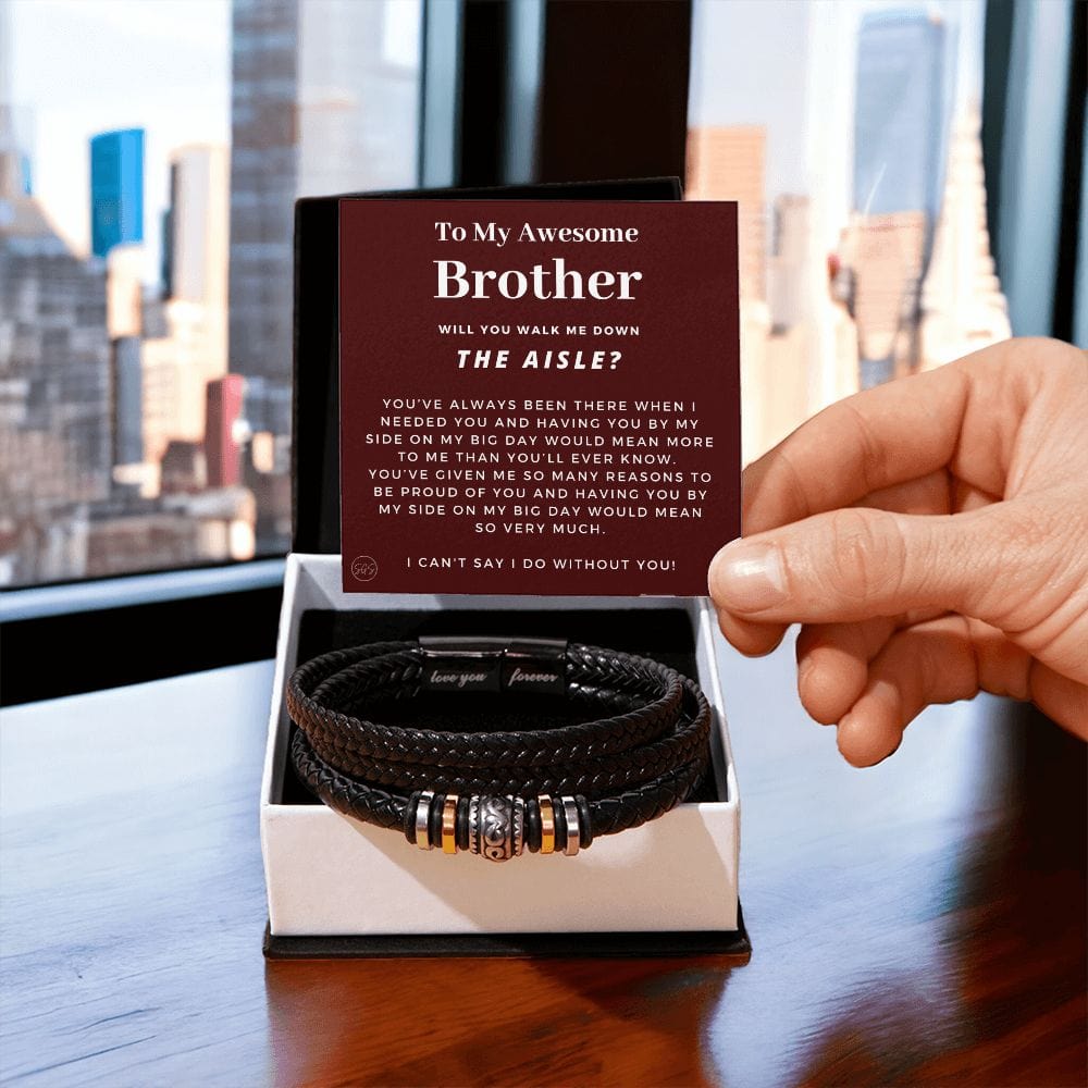 Walk Down the Aisle Gift for Brother | Men's Bracelet, Will You Give Me Away Proposal, Brother of the Bride, Will You Walk Me? Wedding o2