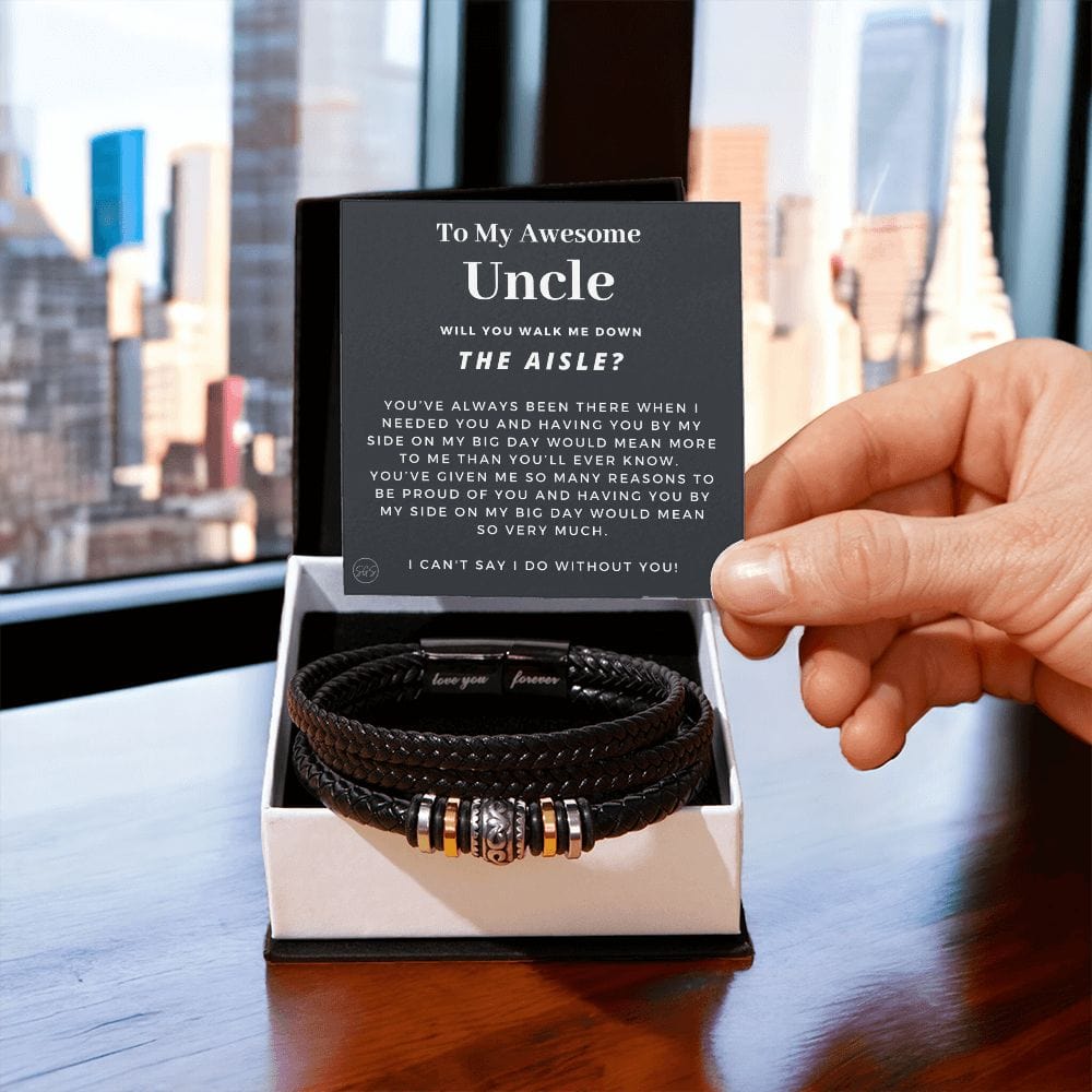 Walk Down the Aisle Gift for Uncle | Men's Bracelet, Will You Give Me Away Proposal, Uncle of the Bride, Will You Walk Me? Wedding n3