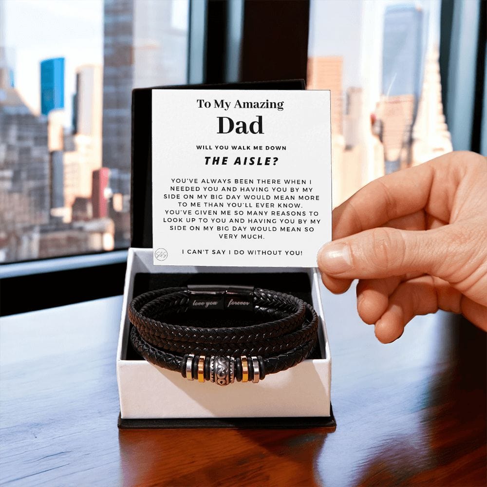 Walk Down the Aisle Gift for Dad | Men's Bracelet, Will You Give Me Away Proposal, Father of the Bride, Dad Will You Walk Me? Wedding n8