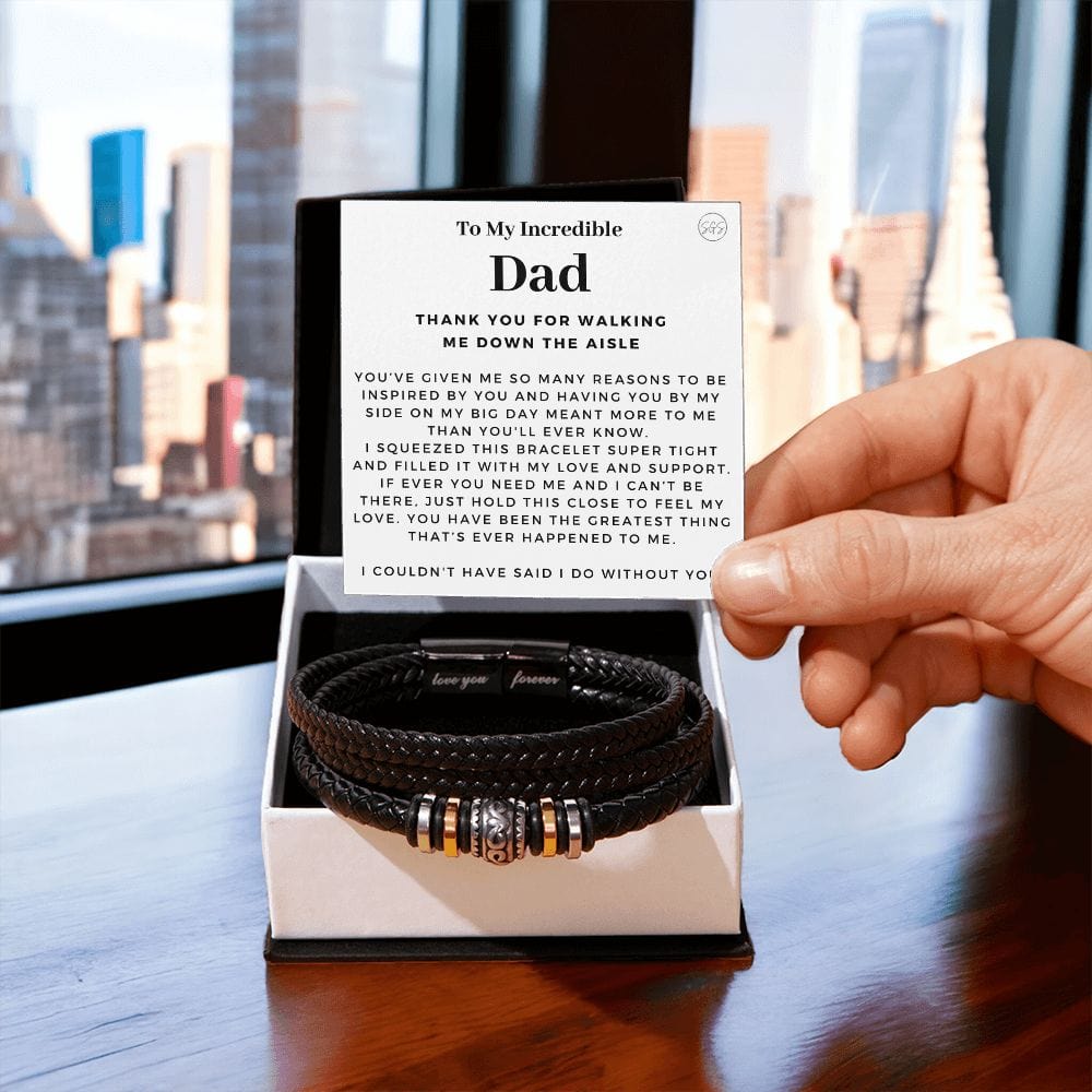 Father of the Bride Gift from Daughter | Gift from the Bride, Wedding Day Gift for Dad, Walk Down the Aisle, Thank You, Bracelet n7