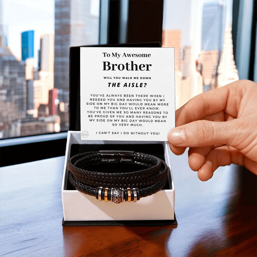 Walk Down the Aisle Gift for Brother | Men's Bracelet, Will You Give Me Away Proposal, Brother of the Bride, Will You Walk Me? Wedding o4