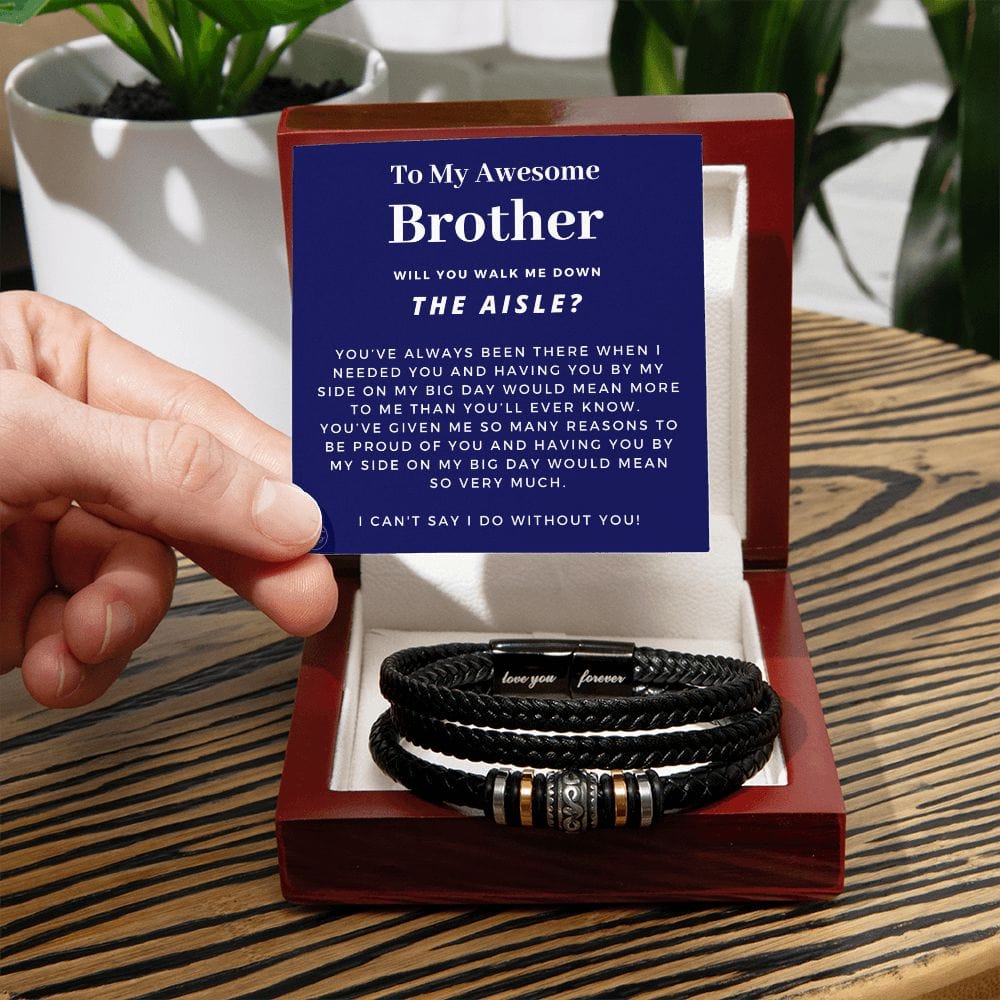 Walk Down the Aisle Gift for Brother | Men's Bracelet, Will You Give Me Away Proposal, Brother of the Bride, Will You Walk Me? Wedding o1