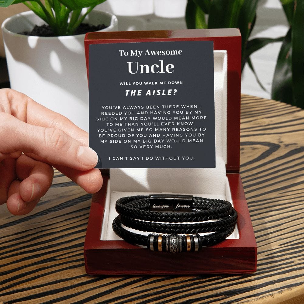 Walk Down the Aisle Gift for Uncle | Men's Bracelet, Will You Give Me Away Proposal, Uncle of the Bride, Will You Walk Me? Wedding n3