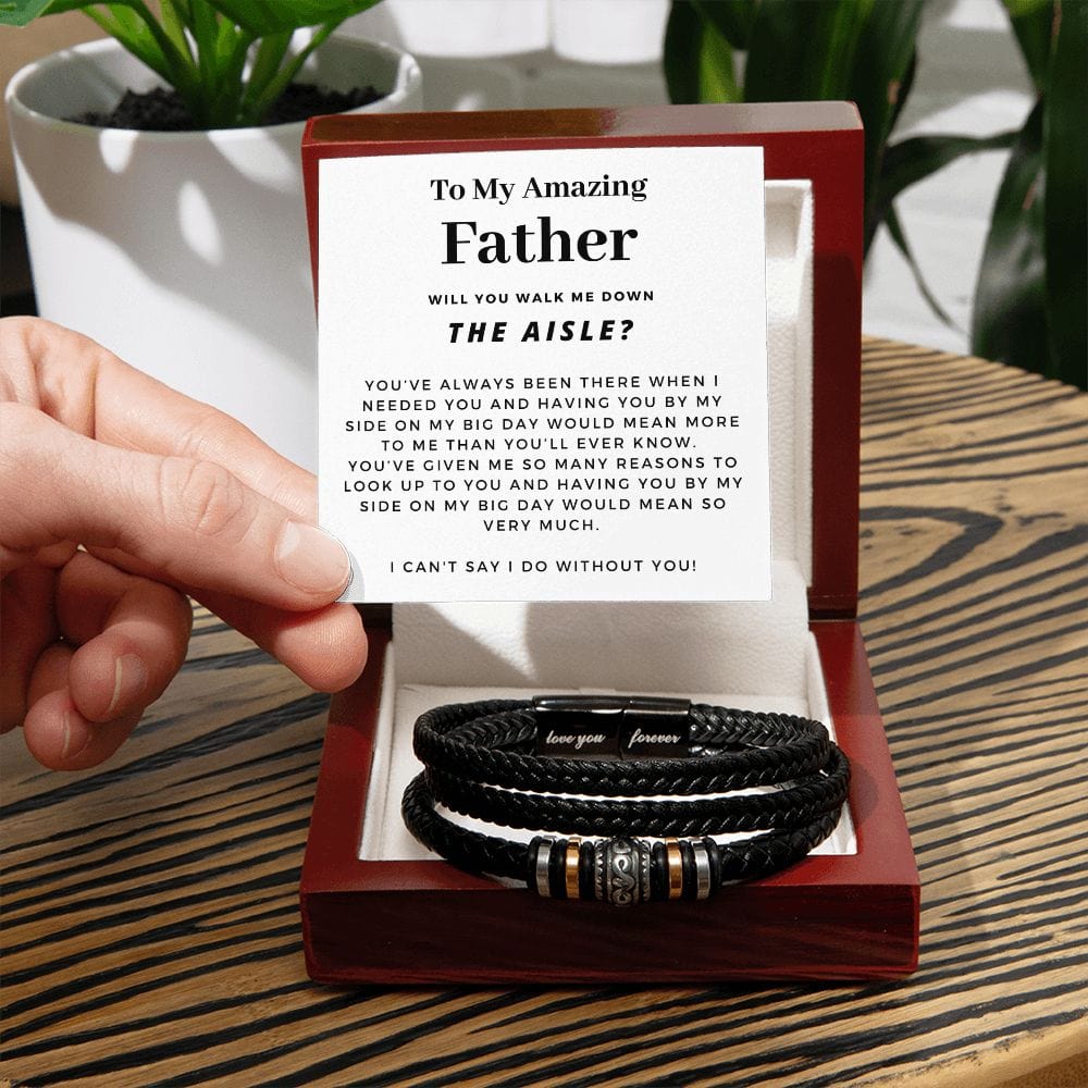 Walk Down the Aisle Gift for Dad | Men's Bracelet, Will You Give Me Away Proposal, Father of the Bride, Dad Will You Walk Me? Wedding n4