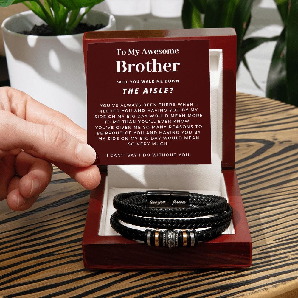 Walk Down the Aisle Gift for Brother | Men's Bracelet, Will You Give Me Away Proposal, Brother of the Bride, Will You Walk Me? Wedding o2