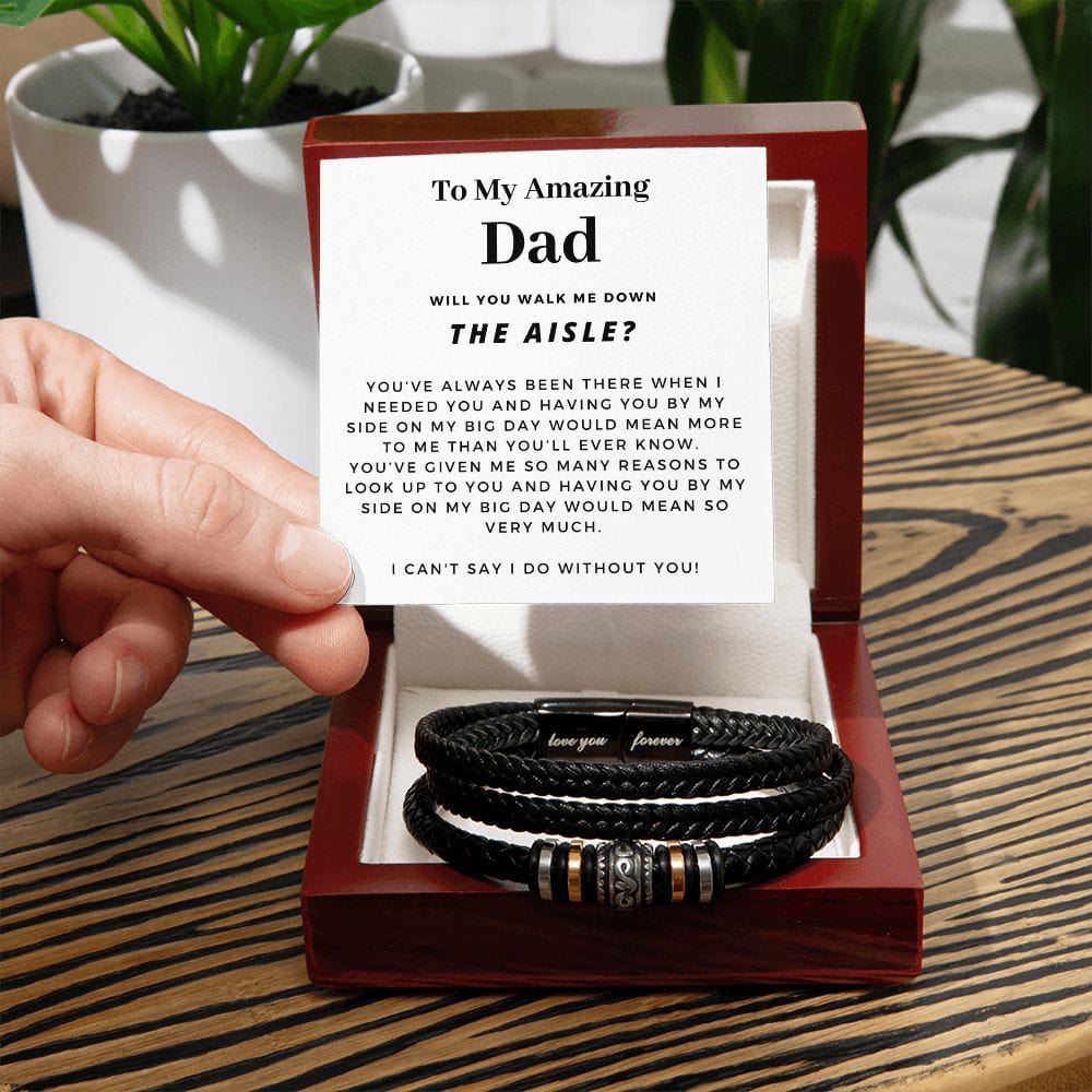 Walk Down the Aisle Gift for Dad | Men's Bracelet, Will You Give Me Away Proposal, Father of the Bride, Dad Will You Walk Me? Wedding n8