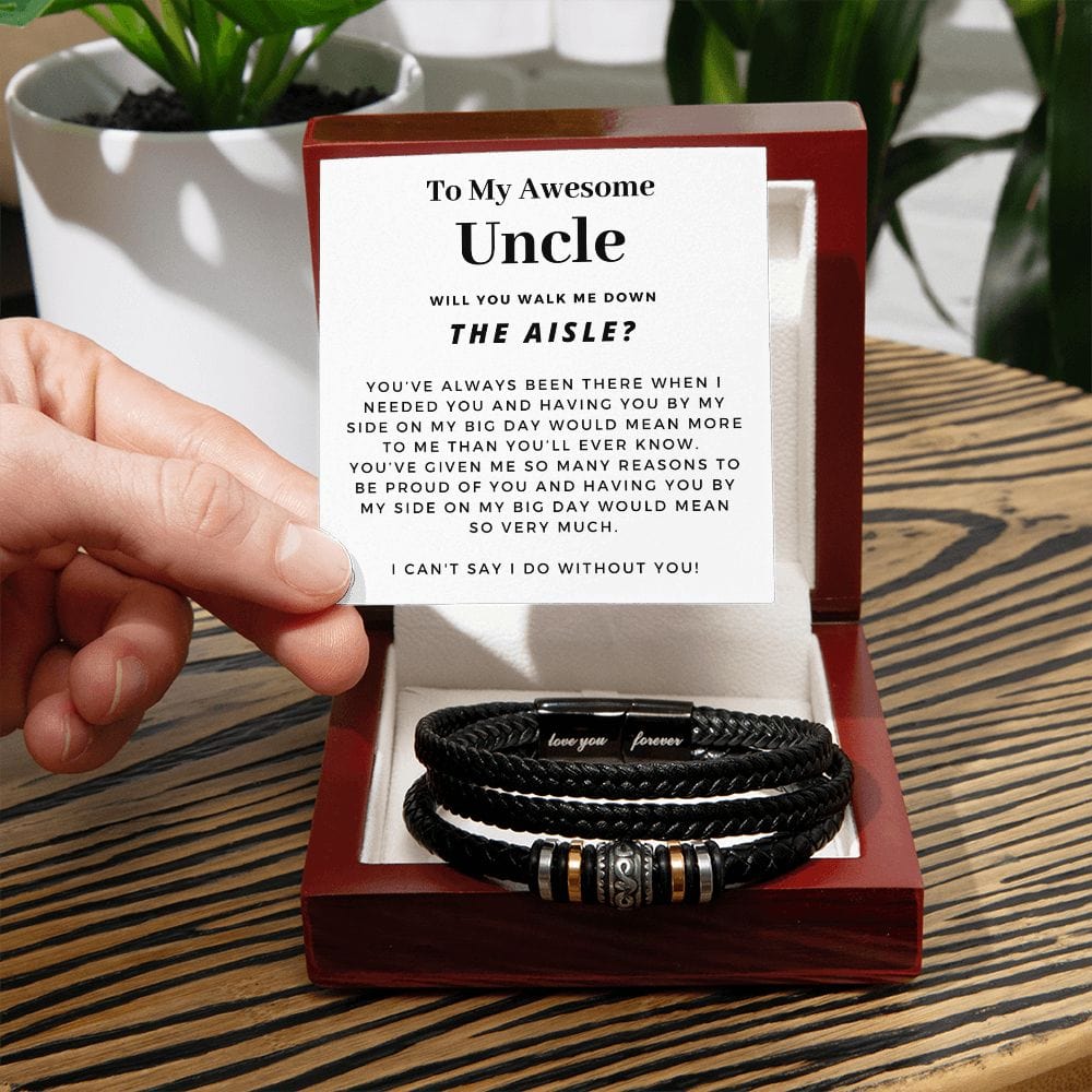 Walk Down the Aisle Gift for Uncle | Men's Bracelet, Will You Give Me Away Proposal, Uncle of the Bride, Will You Walk Me? Wedding n4