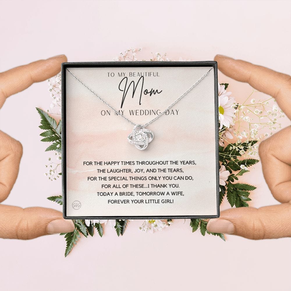 To My Mom Gift for Wedding Day | Meaningful Mother of the Bride Necklace, Gift for Mother, I Can't Say I Do Without You From Daughter b8