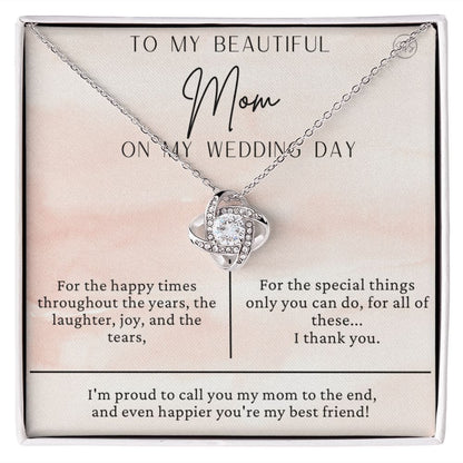 To My Mom Gift for Wedding Day | Meaningful Mother of the Bride Necklace, Gift for Mother, I Can't Say I Do Without You From Daughter b14