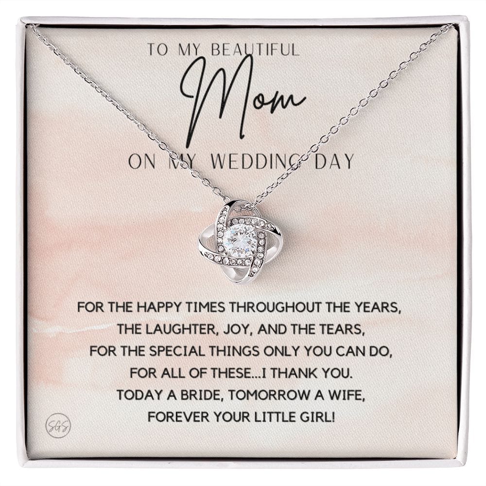 To My Mom Gift for Wedding Day | Meaningful Mother of the Bride Necklace, Gift for Mother, I Can't Say I Do Without You From Daughter b8