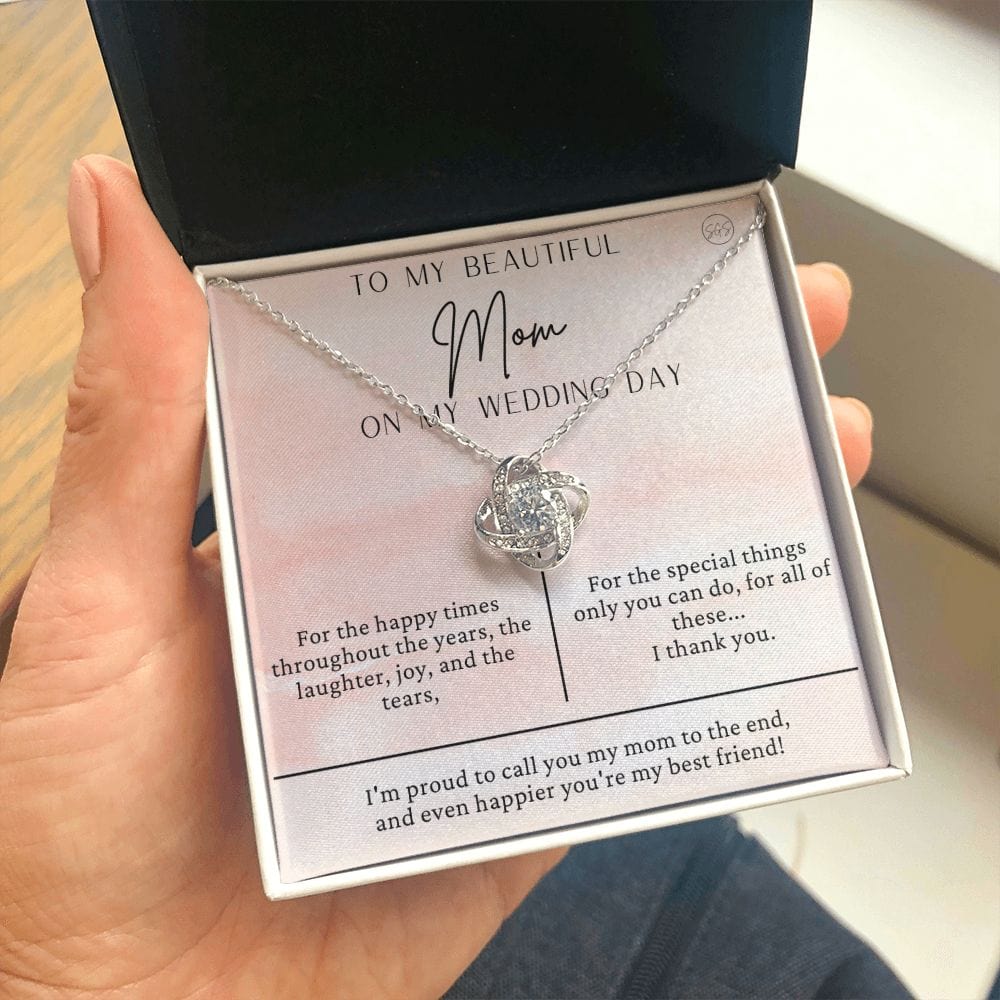 To My Mom Gift for Wedding Day | Meaningful Mother of the Bride Necklace, Gift for Mother, I Can't Say I Do Without You From Daughter b14