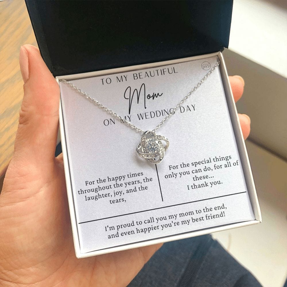 To My Mom Gift for Wedding Day | Meaningful Mother of the Bride Necklace, Gift for Mother, I Can't Say I Do Without You From Daughter b13