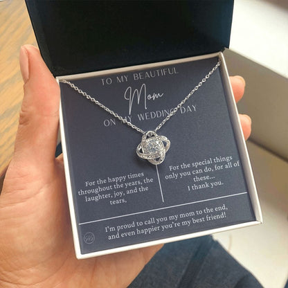 To My Mom Gift for Wedding Day | Meaningful Mother of the Bride Necklace, Gift for Mother, I Can't Say I Do Without You From Daughter b15