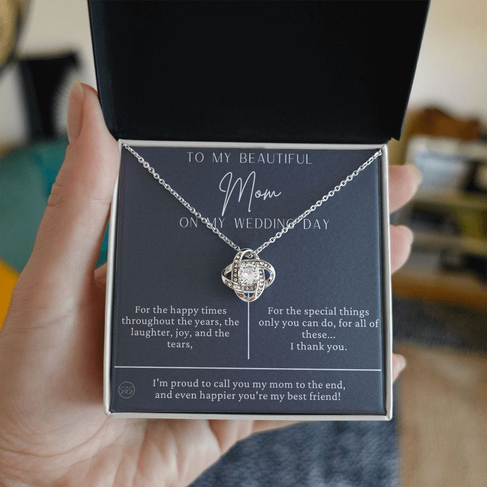 To My Mom Gift for Wedding Day | Meaningful Mother of the Bride Necklace, Gift for Mother, I Can't Say I Do Without You From Daughter b15