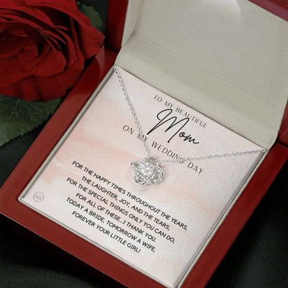 To My Mom Gift for Wedding Day | Meaningful Mother of the Bride Necklace, Gift for Mother, I Can't Say I Do Without You From Daughter b8