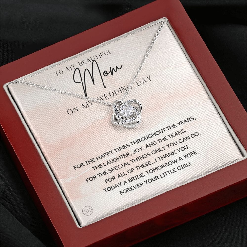 To My Mom Gift for Wedding Day | Meaningful Mother of the Bride Necklace, Gift for Mother, I Can't Say I Do Without You From Daughter b8