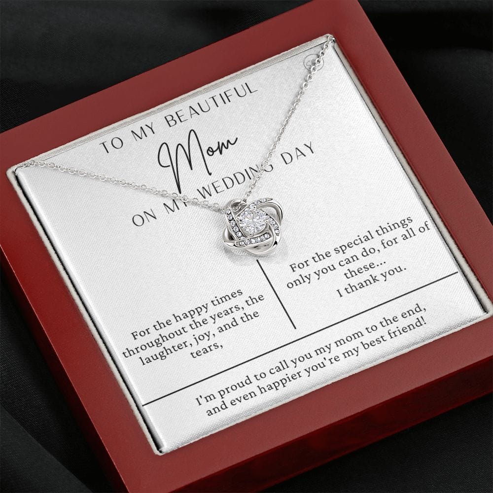 To My Mom Gift for Wedding Day | Meaningful Mother of the Bride Necklace, Gift for Mother, I Can't Say I Do Without You From Daughter b13