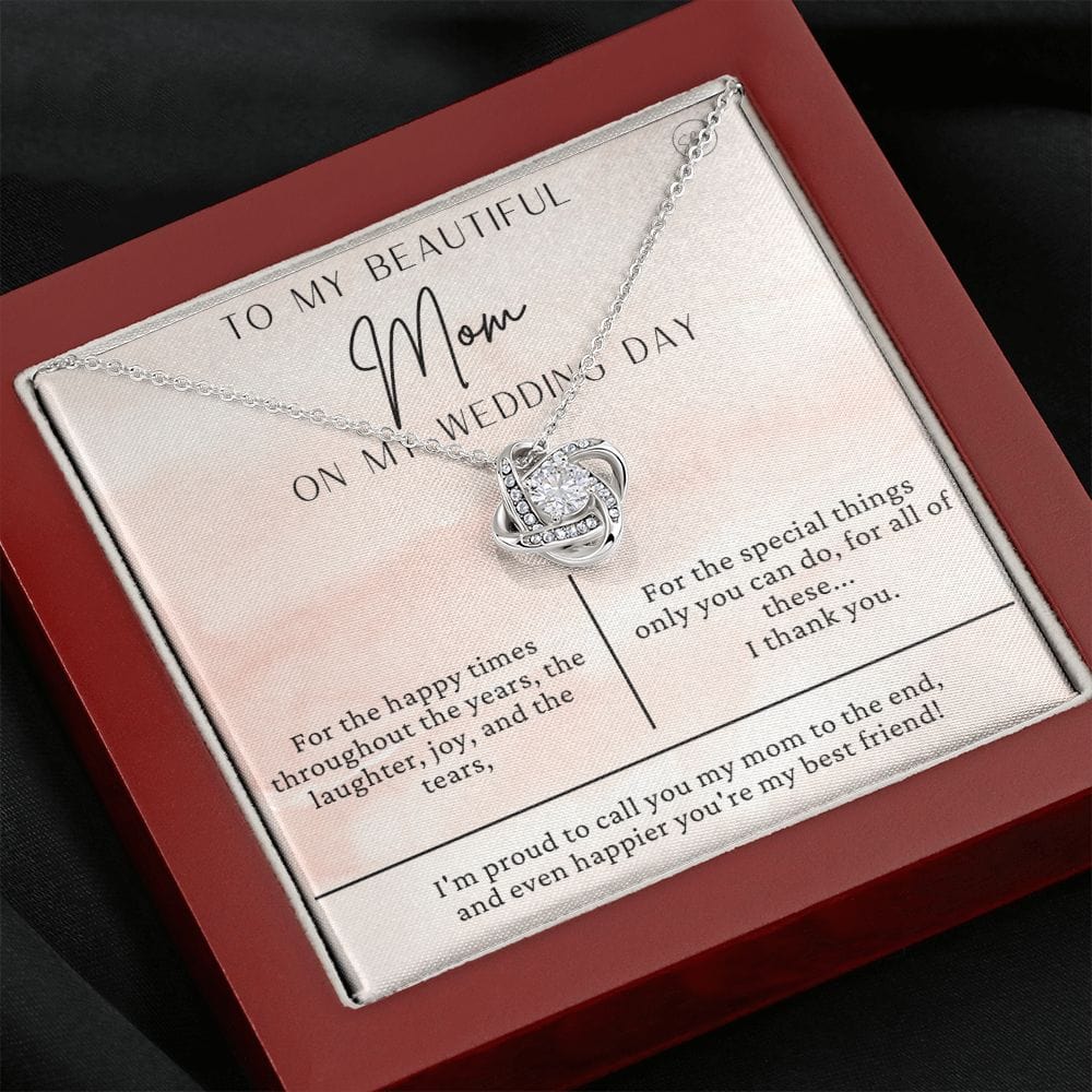 To My Mom Gift for Wedding Day | Meaningful Mother of the Bride Necklace, Gift for Mother, I Can't Say I Do Without You From Daughter b14