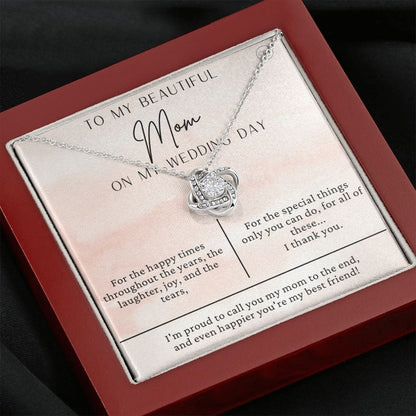 To My Mom Gift for Wedding Day | Meaningful Mother of the Bride Necklace, Gift for Mother, I Can't Say I Do Without You From Daughter b14