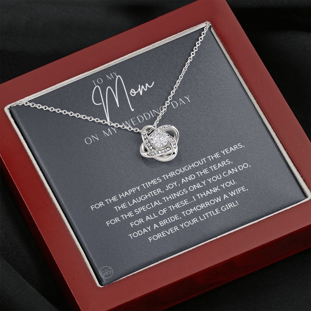 To My Mom Gift for Wedding Day | Meaningful Mother of the Bride Necklace, Gift for Mother, I Can't Say I Do Without You From Daughter b9
