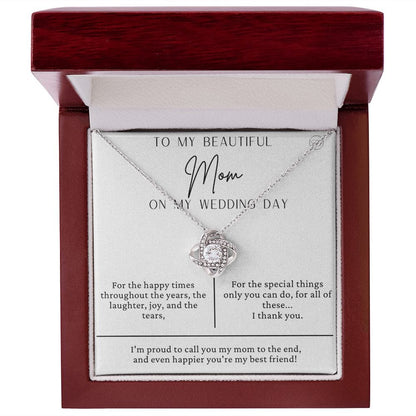 To My Mom Gift for Wedding Day | Meaningful Mother of the Bride Necklace, Gift for Mother, I Can't Say I Do Without You From Daughter b13