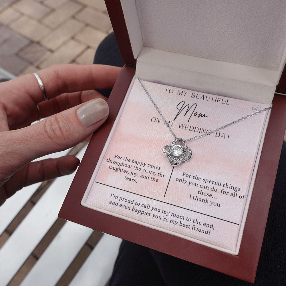 To My Mom Gift for Wedding Day | Meaningful Mother of the Bride Necklace, Gift for Mother, I Can't Say I Do Without You From Daughter b14
