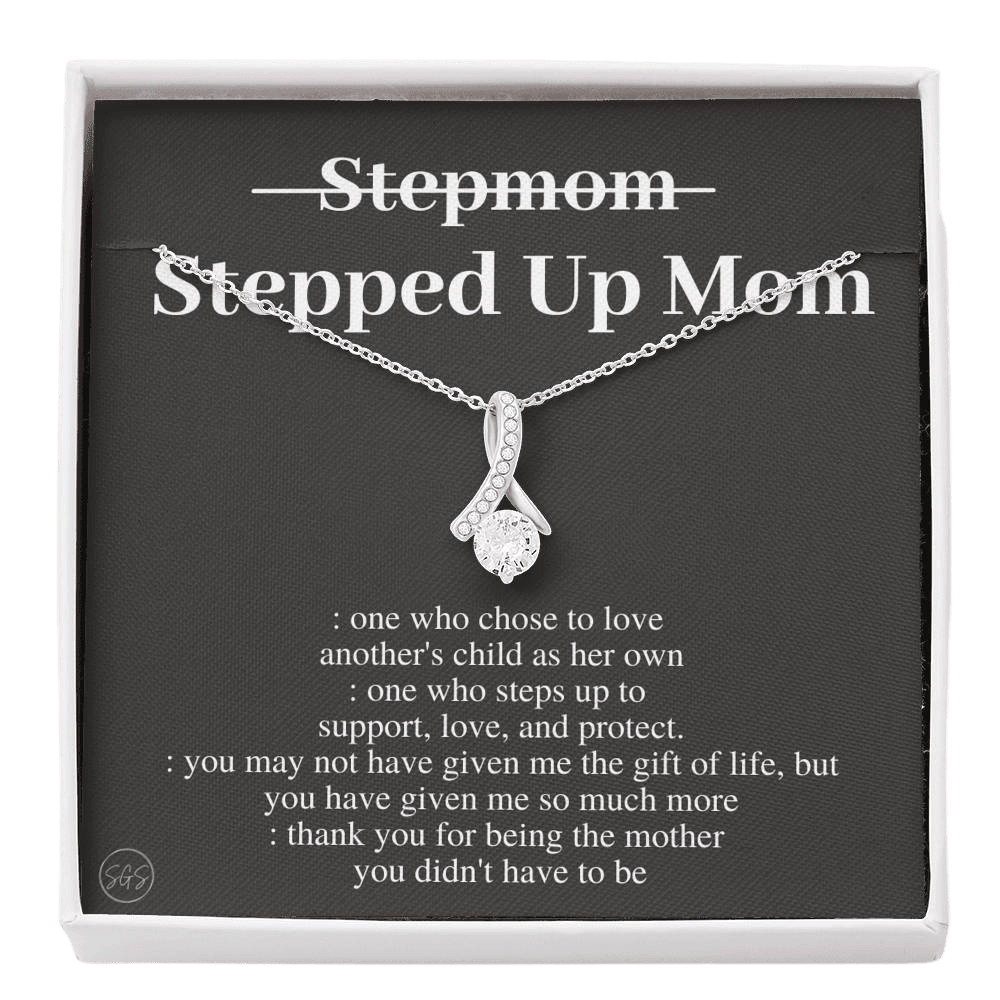 Stepped Up Mom | Gift for Stepmom, Bonus Mom, Stepmother, Mother's Day Present, Grandma, Second Mama, From Step Daughter Son, Christmas, Birthday, Foster 1105dB