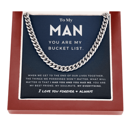 My Man - Better Person - Cuban Link Chain | Anniversary Gift for Husband, for Boyfriend, for Fiancé, Valentine's Day for Him 0128i