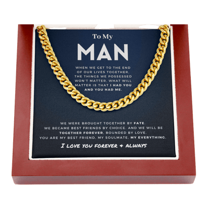 My Man - Better Person - Cuban Link Chain | Anniversary Gift for Husband, for Boyfriend, for Fiancé, Valentine's Day for Him 0128f