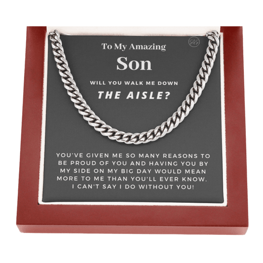 Son, Walk Down the Aisle Gift | Cuban Link Chain, Will You Give Me Away Proposal, Son of the Bride, Will You Walk Me Down the Aisle, Son?