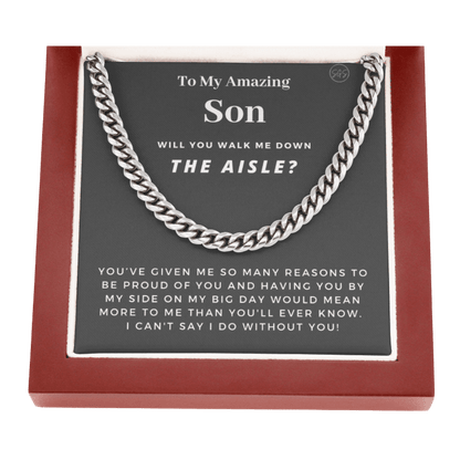 Son, Walk Down the Aisle Gift | Cuban Link Chain, Will You Give Me Away Proposal, Son of the Bride, Will You Walk Me Down the Aisle, Son?