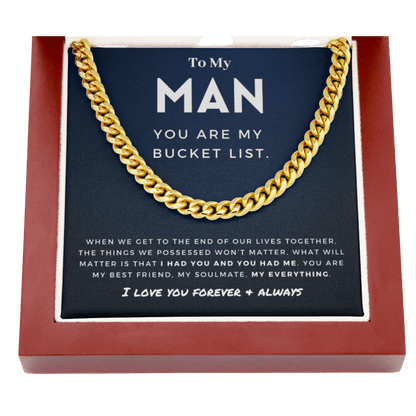 My Man - Better Person - Cuban Link Chain | Anniversary Gift for Husband, for Boyfriend, for Fiancé, Valentine's Day for Him 0128i