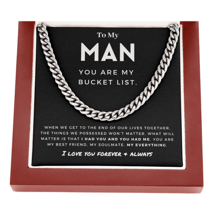 My Man - Better Person - Cuban Link Chain | Anniversary Gift for Husband, for Boyfriend, for Fiancé, Valentine's Day for Him 0128g
