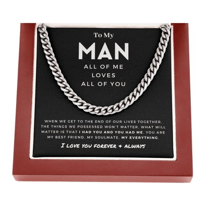 My Man - Better Person - Cuban Link Chain | Anniversary Gift for Husband, for Boyfriend, for Fiancé, Valentine's Day for Him 0128m